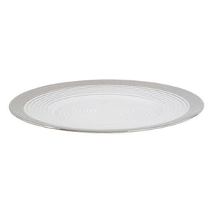 Ida 27Cm Embossed Dinner Plate With Silver Rim