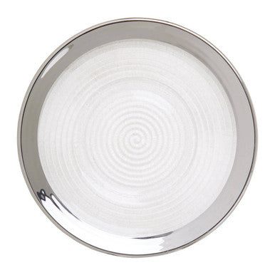 Ida 21Cm Embossed Side Plate With Silver Rim