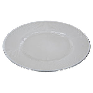 Ida 27Cm Embossed White Glass Dinner Plate