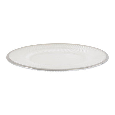 Ida 21Cm Embossed White Glass Side Plate