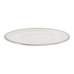 Ida 21Cm Embossed White Glass Side Plate