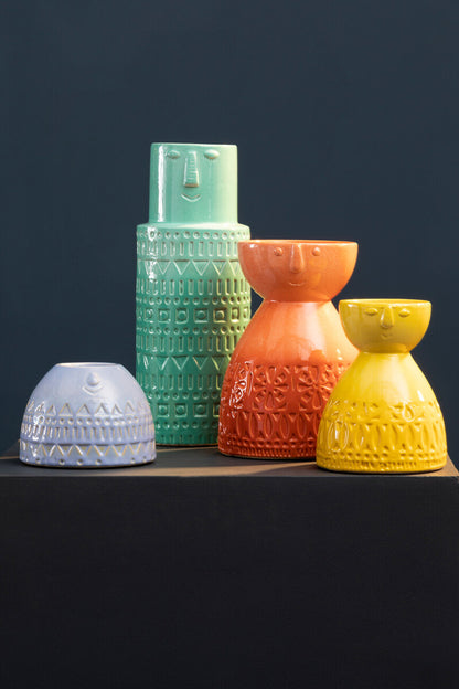 Visage Blue Extra Small Face Vase