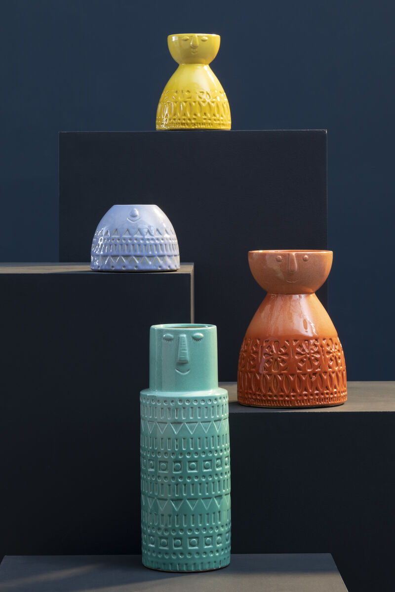 Visage Small Yellow Face Vase - image 9