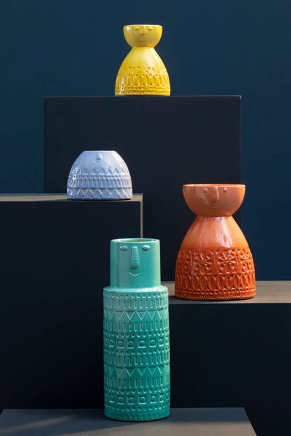 Visage Small Yellow Face Vase - image 9