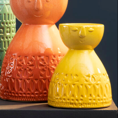 Visage Small Yellow Face Vase - image 1