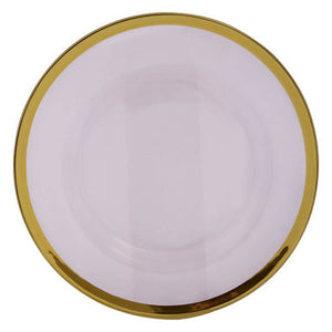 Ida Textured Glass Dinner Plate With Gold Rim