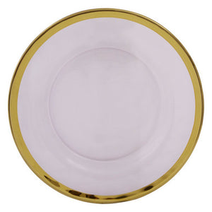 Ida Textured Glass Side Plate With Gold Rim