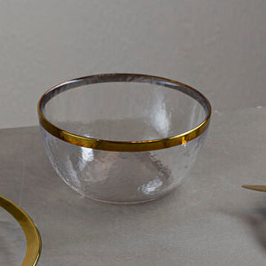 Textured Glass Bowl with Gold Rim | Ida