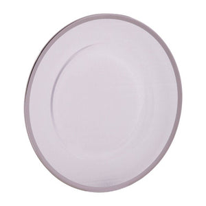 Ida 33Cm Glass Charger Plate With Silver Rim
