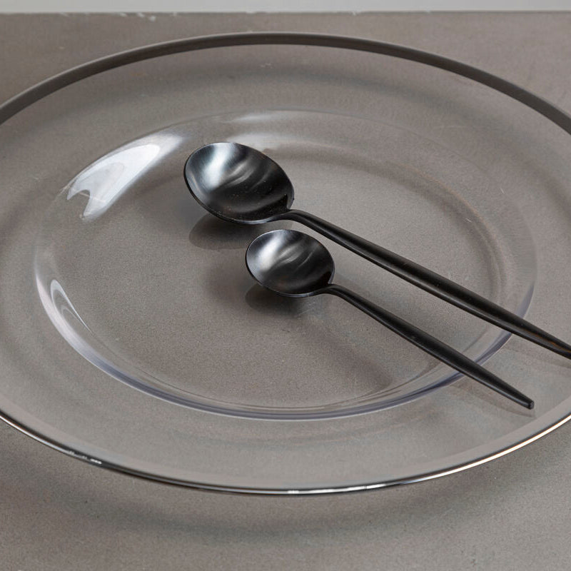 Ida Glass Charger Plate With Silver Rim
