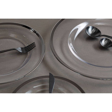 Ida Glass Charger Plate With Silver Rim