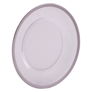 Ida 27Cm Plain Dinner Plate With Silver Rim
