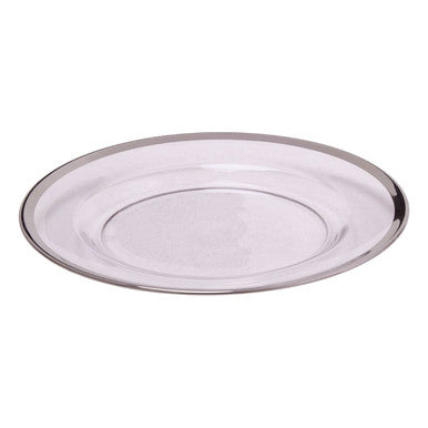 Ida 27Cm Plain Dinner Plate With Silver Rim