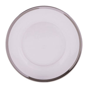 Glass Dinner Plate with Silver Rim | Ida