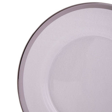Ida 27Cm Plain Dinner Plate With Silver Rim