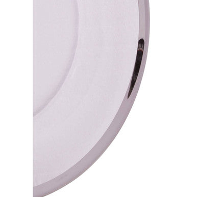 Ida 27Cm Plain Dinner Plate With Silver Rim