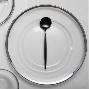 Ida Glass Side Plate With Silver Rim