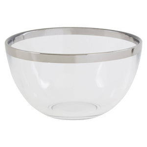Glass Bowl with Silver Rim | Ida