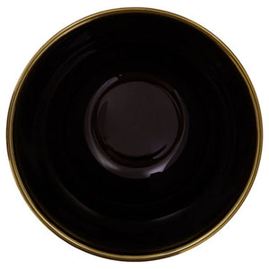 Black Glass Bowl with Gold Rim | Ida