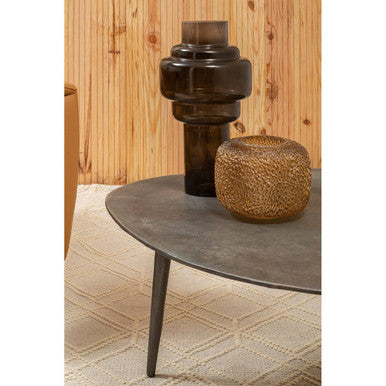 Colbie Small Embossed Amber Glass Vase