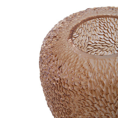 Colbie Small Embossed Amber Glass Vase