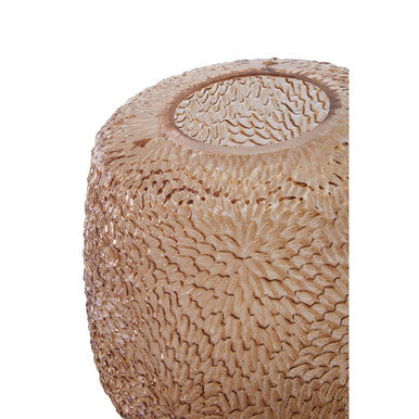 Colbie Medium Embossed Amber Glass Vase