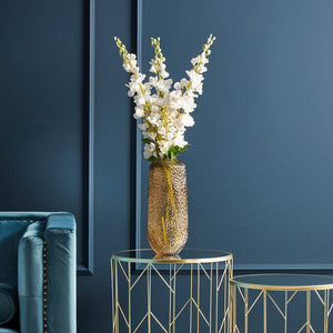 Large Embossed Amber Glass Vase | Colbie