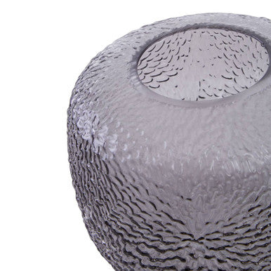 Colbie Small Embossed Grey Glass Vase