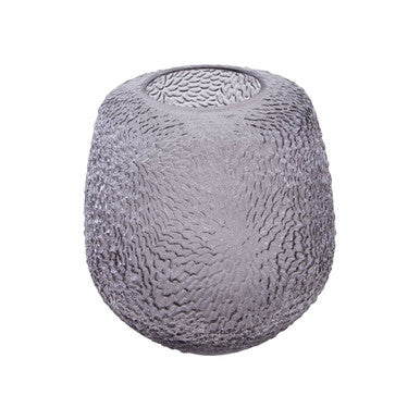 Colbie Medium Embossed Grey Glass Vase