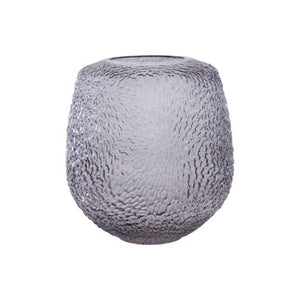 Medium Embossed Grey Glass Vase | Colbie