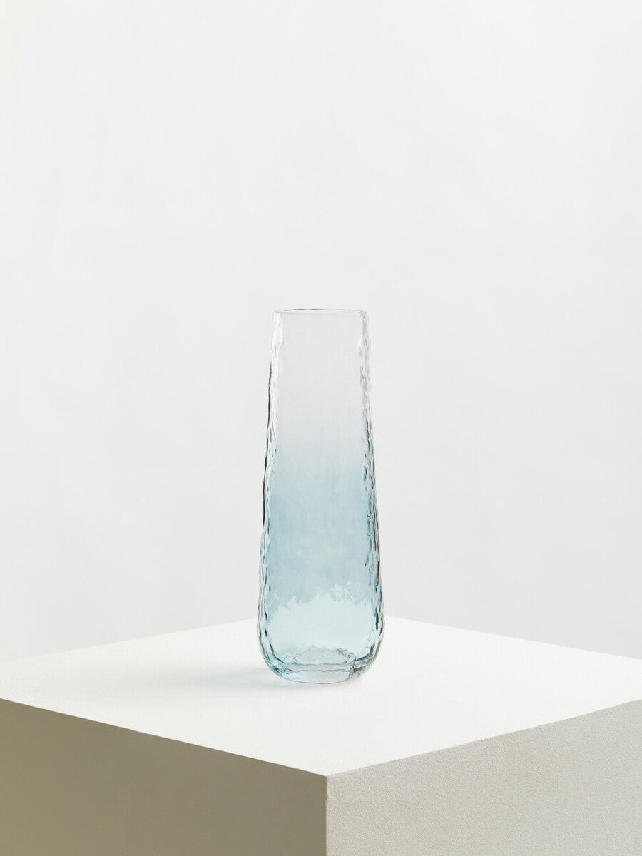 Brock large blue glass vase
