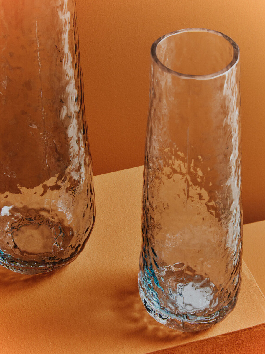 Brock large blue glass vase