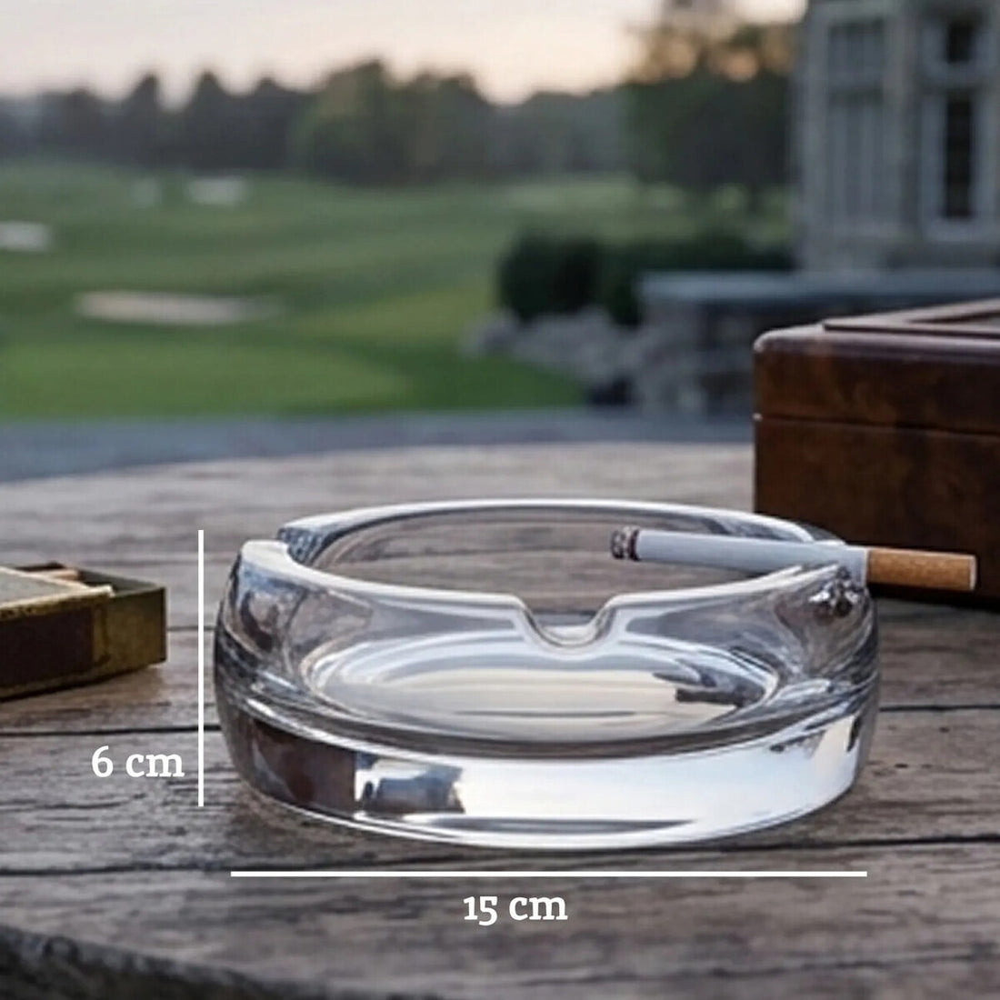 Large Crystal Glass Ashtray | Beaufort