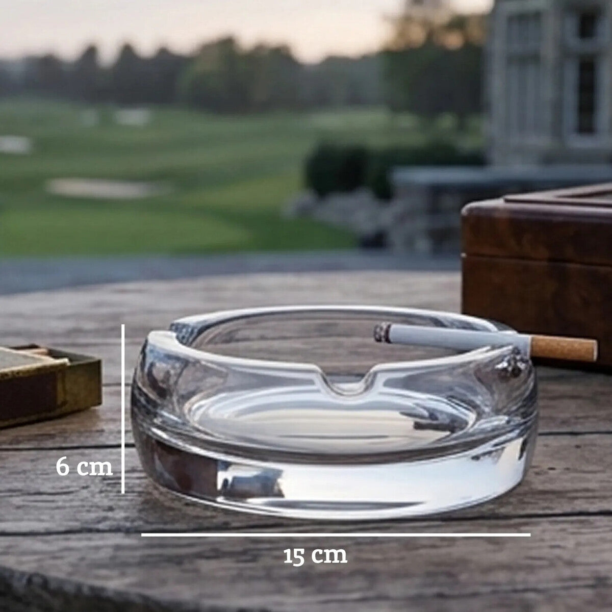 Large Crystal Glass Ashtray | Beaufort