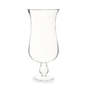 Ambra Clear Glass Fluted Vase with Footed Base