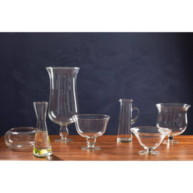 Ambra Clear Glass Fluted Vase.