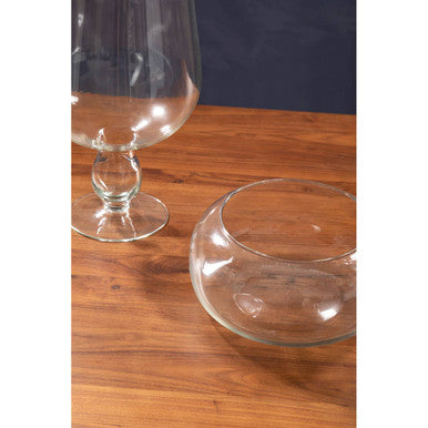 Ambra Clear Glass Bouquet Globe Vase
