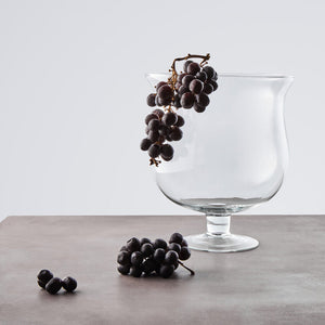 Ambra Clear Glass Cognac Vase with Footed Base