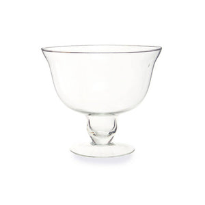 Ambra Clear Glass Footed Bowl with Tulip Shape