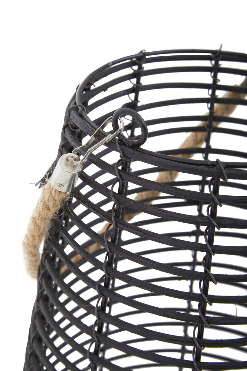 Lentigo Large Black Rattan Lantern