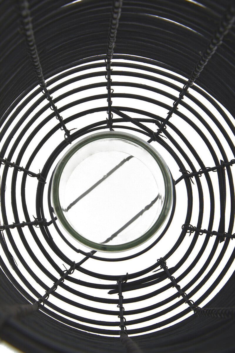 Lentigo Large Black Rattan Lantern