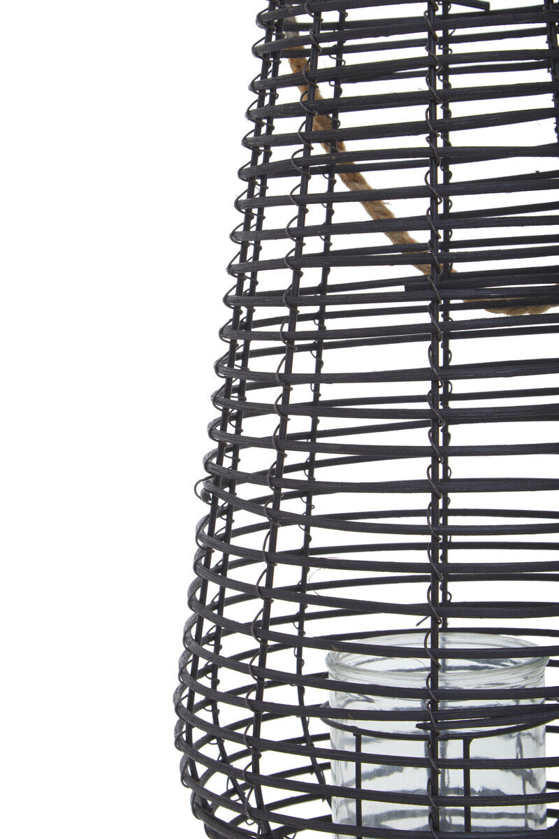 Lentigo Large Black Rattan Lantern