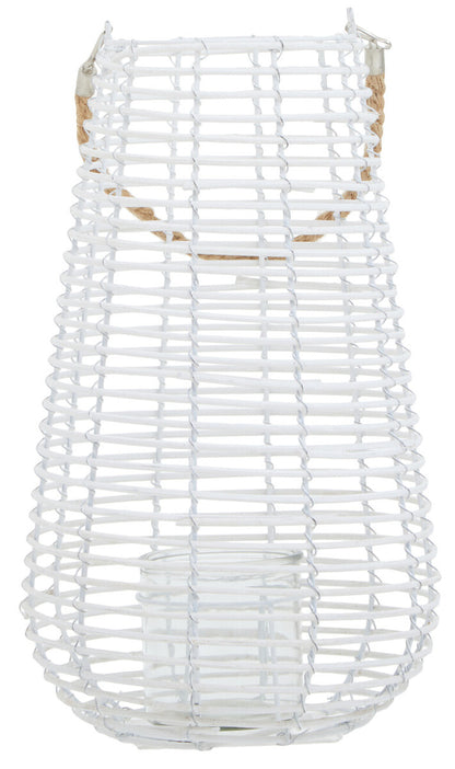 Lentigo Large White Rattan Lantern
