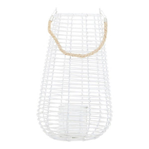 Lentigo Large White Rattan Lantern