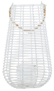 Lentigo Large White Rattan Lantern