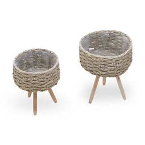 Lentigo Set Of Two Natural Planters