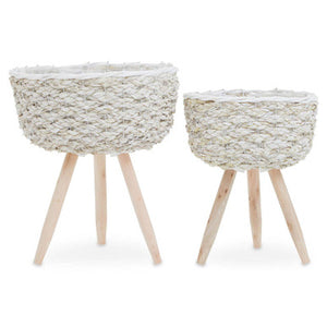 Set of Two White Planters | Lentigo