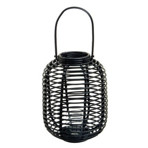 Mataram Small Black Natural Rattan Lantern