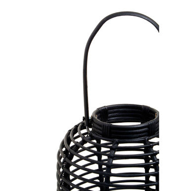 Mataram Tall Black Natural Rattan Lantern