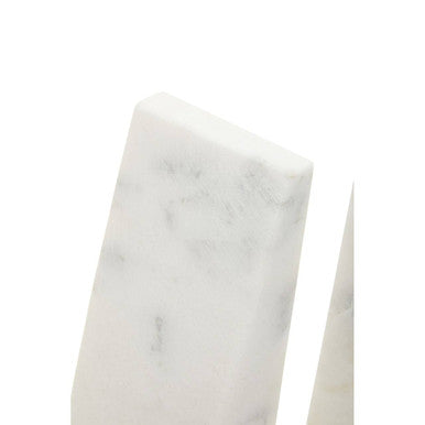 Marris Set Of 2 White Marble Bookends